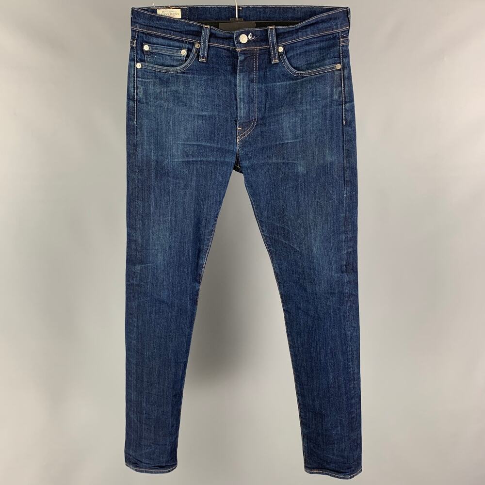 LEVI'S Size 33 Blue Washed Cotton Slim Jeans